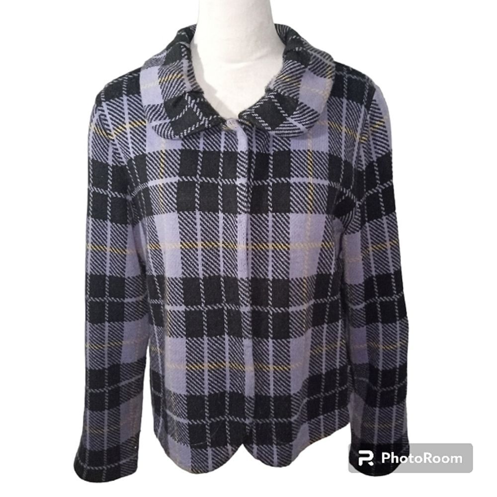 Chadwick's Vintage Super Soft Purple and Black Plaid Jacket Size XL